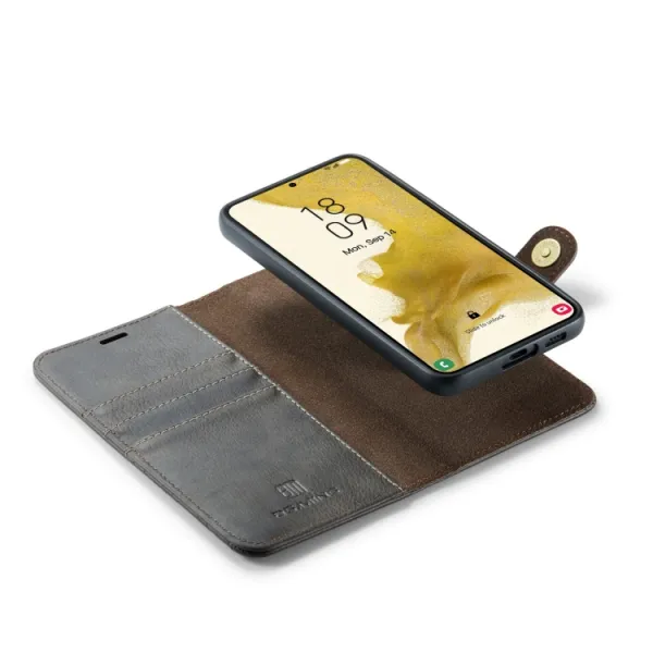DG.MING Peňaženkový obal 2v1 pre Samsung Galaxy S23 5G šedý