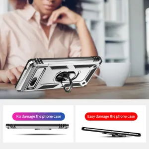 RING Obal s držiakom pre Google Pixel 7a strieborný