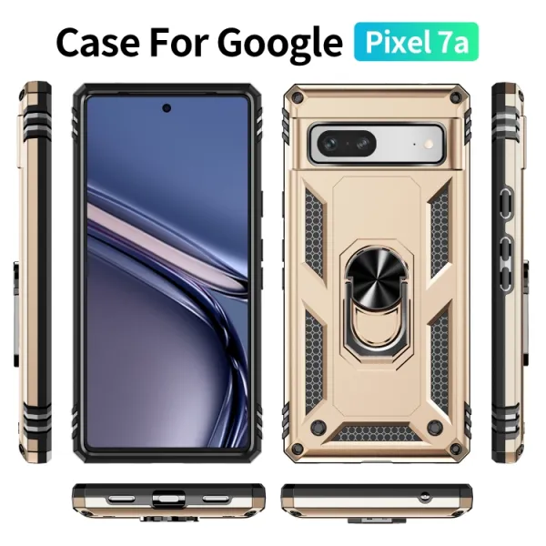 RING Obal s držiakom pre Google Pixel 7a zlatý