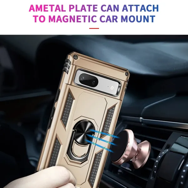 RING Obal s držiakom pre Google Pixel 7a zlatý