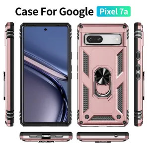 RING Obal s držiakom pre Google Pixel 7a ružový