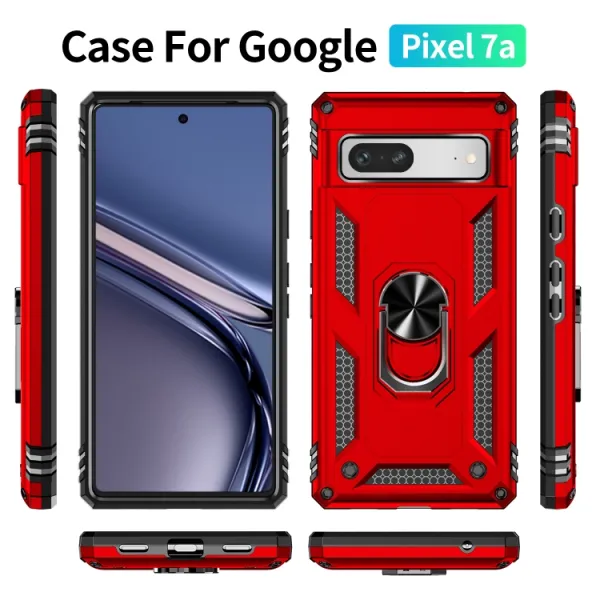 RING Obal s držiakom pre Google Pixel 7a červený
