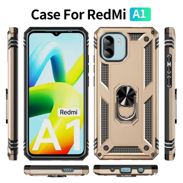 RING Obal s držiakom pre Xiaomi Redmi A1 / Redmi A2 zlatý