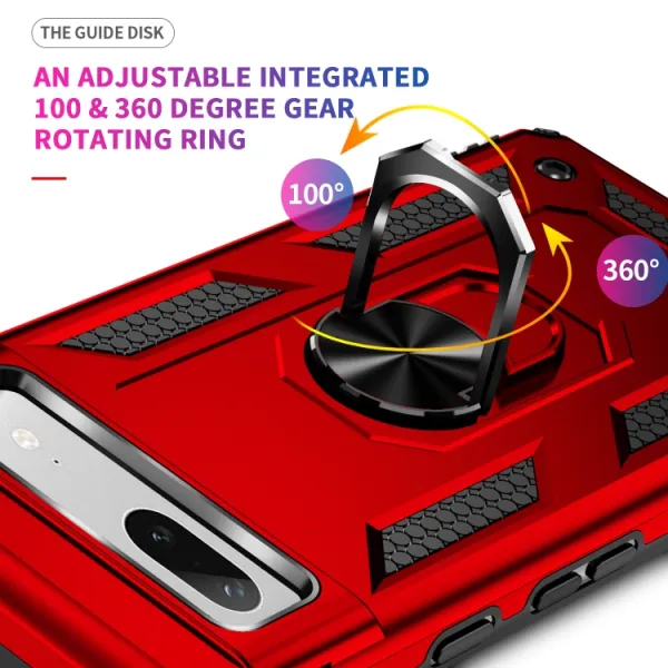 RING Obal s držiakom pre Google Pixel 7a červený