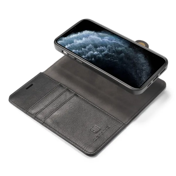 DG.MING Peňaženkový obal 2v1 pre Apple iPhone 12 / iPhone 12 Pro čierny