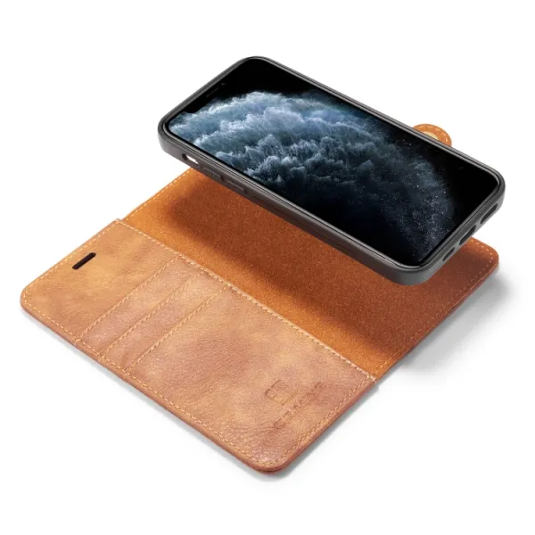 DG.MING Peňaženkový obal 2v1 pre Apple iPhone 12 / iPhone 12 Pro hnedý