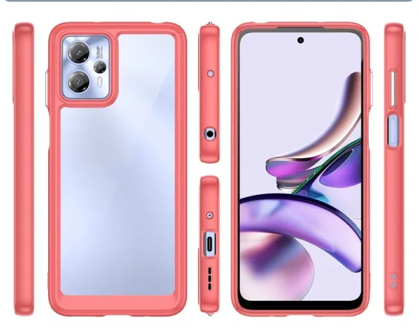 CRYSTAL Ochranný kryt pre Motorola Moto G13 / G23 červený