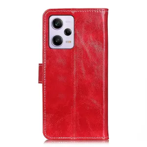 RETRO Peňaženkový obal Xiaomi Redmi Note 12 Pro+ 5G červený