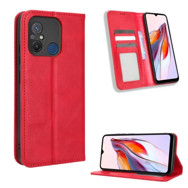 BUSINESS Peňaženkový kryt pre Xiaomi Redmi 12C červený
