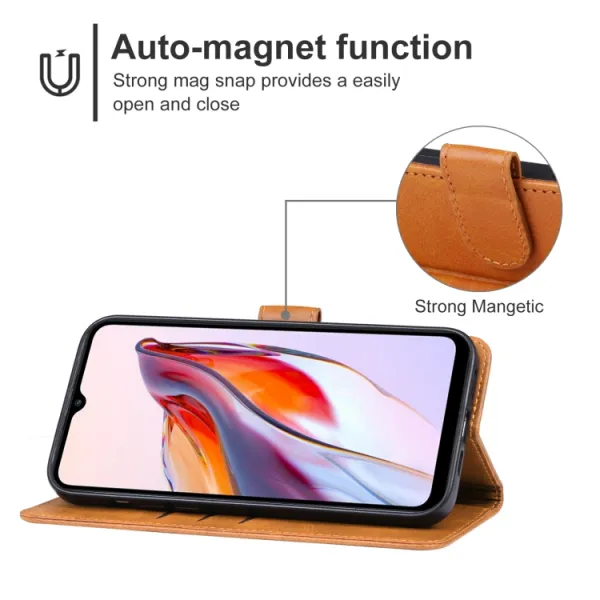 SMOOTH Peňaženkové puzdro pre Xiaomi Redmi 12C hnedé