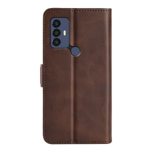 SIDE Peňaženkové puzdro TCL 30 SE tmavohnedé