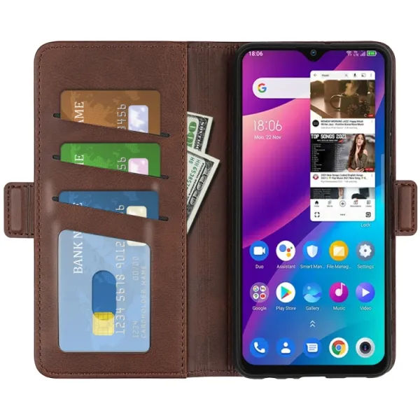 SIDE Peňaženkové puzdro TCL 30 SE tmavohnedé