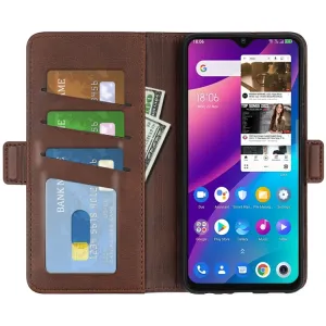 SIDE Peňaženkové puzdro TCL 30 SE tmavohnedé