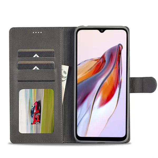 IMEEKE Peňaženkový obal Xiaomi Redmi 12C šedý