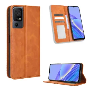 BUSINESS Peňaženkový kryt pre TCL 40SE hnedý