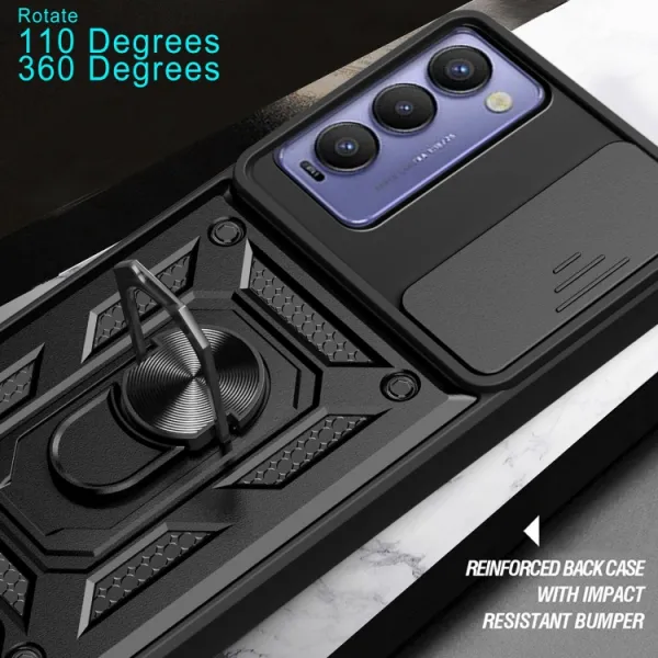 RING CAMERA Kryt s držiakom pre Tecno Camon 18 modrý