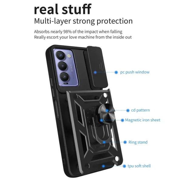RING CAMERA Kryt s držiakom pre Tecno Camon 18 modrý