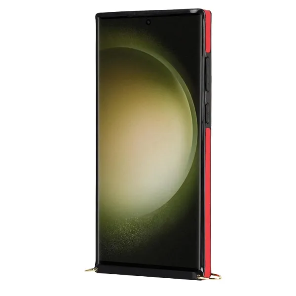NEA Ochranné púzdro s remienkom pre Samsung Galaxy S23 Ultra 5G červený