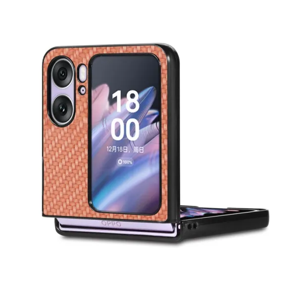 JSM CARBON Plastový kryt Oppo Find N2 Flip hnedý
