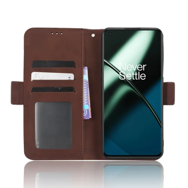 SLOT Peňaženkový obal pre OnePlus 11 5G hnedý