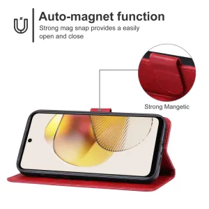 SMOOTH Peňaženkové puzdro pre Motorola Moto G73 5G červené