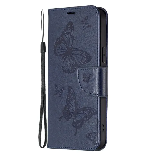 ART BUTTERFLY Peňaženkový obal pre Xiaomi Redmi 13C / Poco C65 modrý