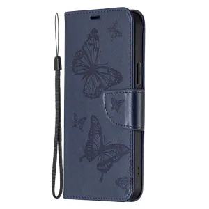 ART BUTTERFLY Peňaženkový obal pre Xiaomi Redmi 13C / Poco C65 modrý