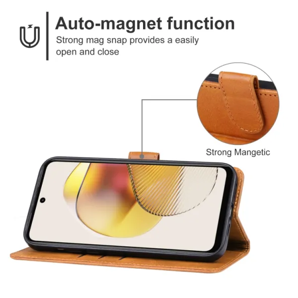 SMOOTH Peňaženkové puzdro pre Motorola Moto G73 5G hnedé