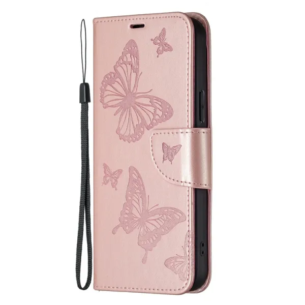 ART BUTTERFLY Peňaženkový obal pre Xiaomi Redmi 13C / Poco C65 svetloružový
