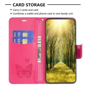 ART BUTTERFLY Peňaženkový obal pre Xiaomi Redmi 13C / Poco C65 tmavoružový