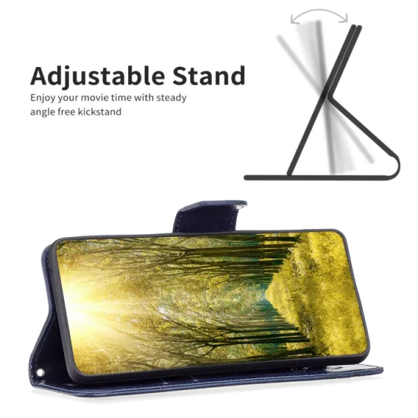 ART BUTTERFLY Peňaženkový obal pre Xiaomi Redmi 13C / Poco C65 modrý