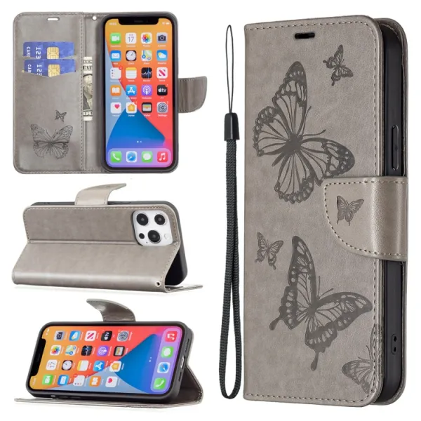 ART Peňaženkový kryt Xiaomi 13 Lite BUTTERFLIES šedý