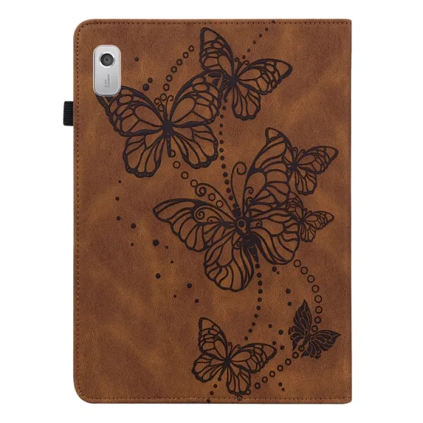 ART BUTTERFLIES Zaklápacie puzdro Lenovo Tab M9 hnedé