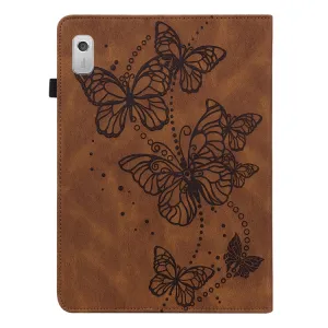ART BUTTERFLIES Zaklápacie puzdro Lenovo Tab M9 hnedé