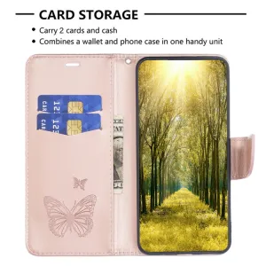 ART BUTTERFLY Peňaženkový obal pre Xiaomi Redmi 13C / Poco C65 svetloružový