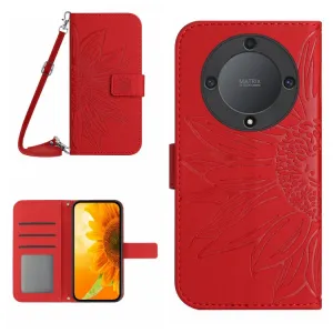 ART SUNFLOWER Peňaženkový obal pre Honor Magic6 Lite 5G červený