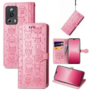 CUTE CAT Peňaženkový kryt Xiaomi 13 Lite ružový