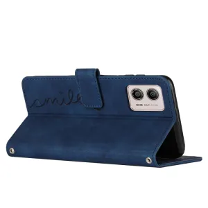ART SMILE Peňaženkový kryt so šnúrkou Motorola Moto G73 5G modrý