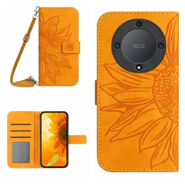 ART SUNFLOWER Peňaženkový obal pre Honor Magic6 Lite 5G žltý