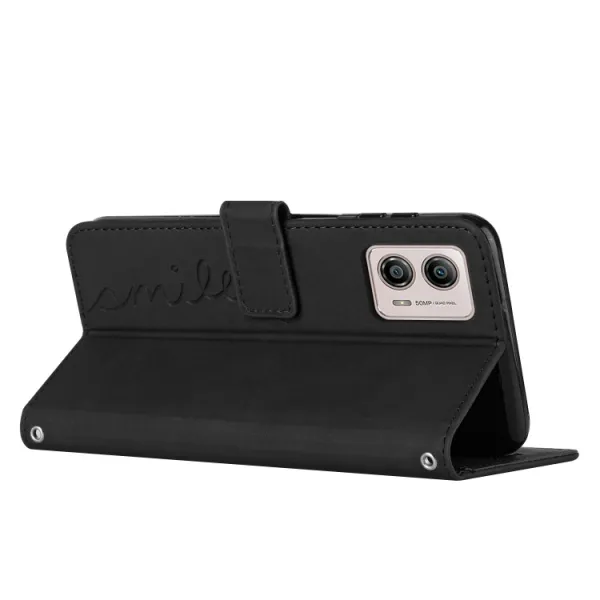 ART SMILE Peňaženkový kryt so šnúrkou Motorola Moto G73 5G čierny