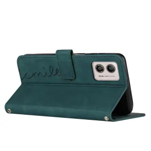 ART SMILE Peňaženkový kryt so šnúrkou Motorola Moto G73 5G zelený