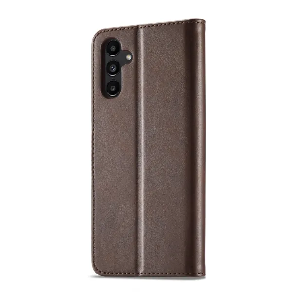 IMEEKE Peňaženkový obal pre Samsung Galaxy A35 5G tmavohnedý