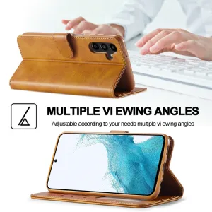 IMEEKE Peňaženkový obal Samsung Galaxy A34 5G svetlohnedý