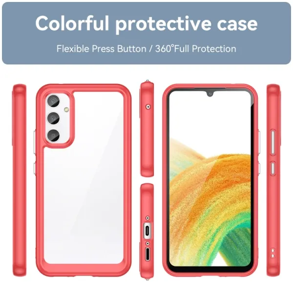 CRYSTAL Ochranný kryt pre Samsung Galaxy A34 5G červený