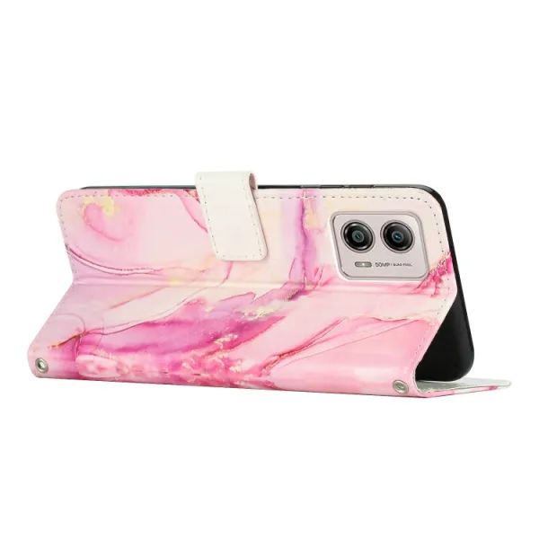 ART MARBLE Peňaženkový kryt s remienkom Motorola Moto G73 5G ROSE GOLD
