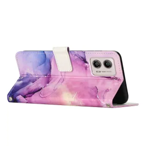 ART MARBLE Peňaženkový kryt s remienkom Motorola Moto G13 / G23 / G53 5G PURPLE