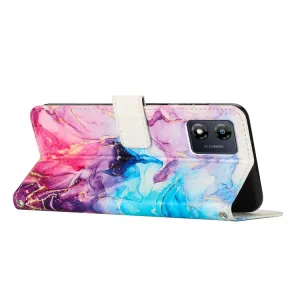 ART MARBLE Peňaženkový kryt s remienkom Motorola Moto E13 BLUE PURPLE