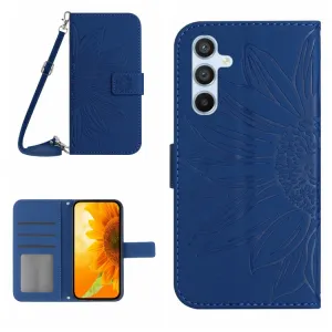 ART SUNFLOWER Peňaženkový obal pre Samsung Galaxy A15 / A15 5G modrý
