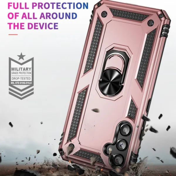RING Obal s držiakom pre Samsung Galaxy A34 5G ružový