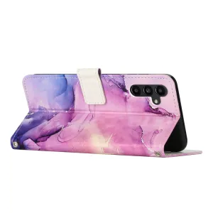 ART MARBLE Peňaženkový kryt s remienkom Samsung Galaxy A54 5G PURPLE